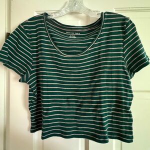 Scoop neck striped tee